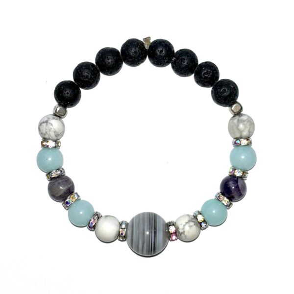 Gemstone Crystal Lava Rock Bracelet