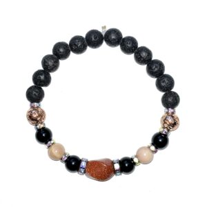 Gemstone Crystal Lava Rock Bracelet