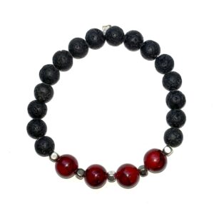 Gemstone Crystal Lava Rock Bracelet