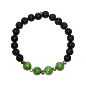 Gemstone Crystal Lava Rock Bracelet