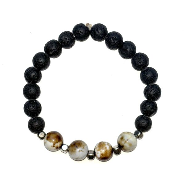 Gemstone Crystal Lava Rock Bracelet