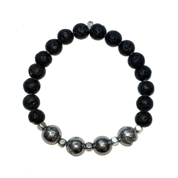 Gemstone Crystal Lava Rock Bracelet