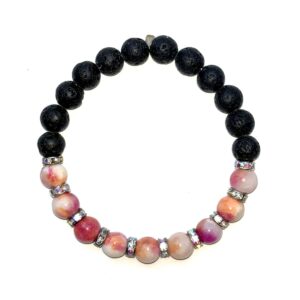 Gemstone Crystal Lava Rock Bracelet