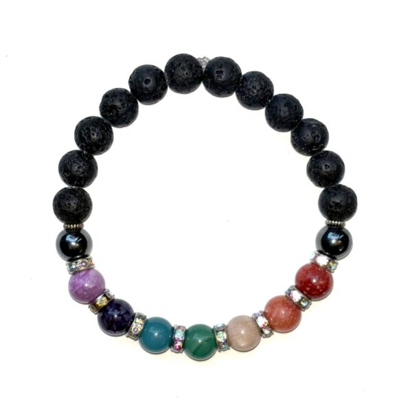 Gemstone Crystal Lava Rock Bracelet