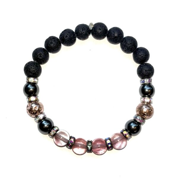 Gemstone Crystal Lava Rock Bracelet