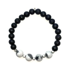 Gemstone Crystal Lava Rock Bracelet