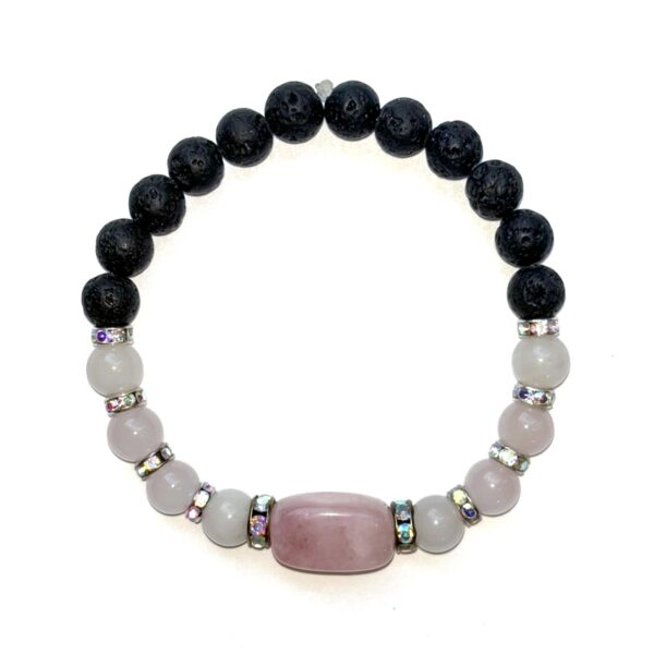 Gemstone Crystal Lava Rock Bracelet