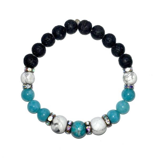 Gemstone Crystal Lava Rock Bracelet