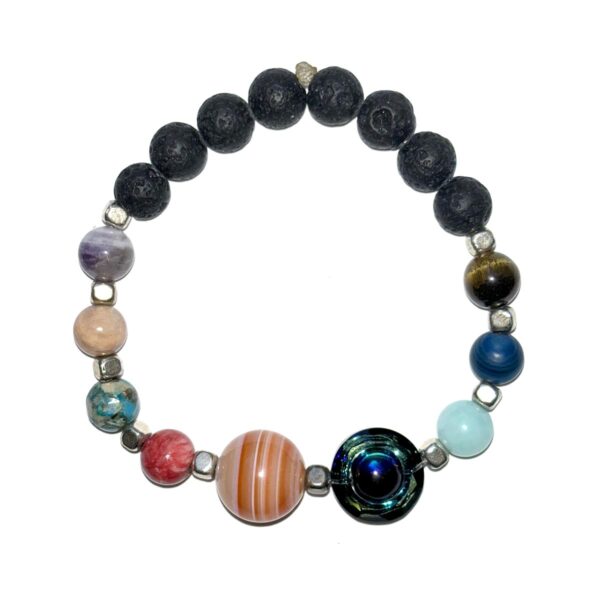 Gemstone Crystal Lava Rock Bracelet